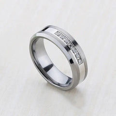 Stainless Steel and Tungsten Ring - European Style
