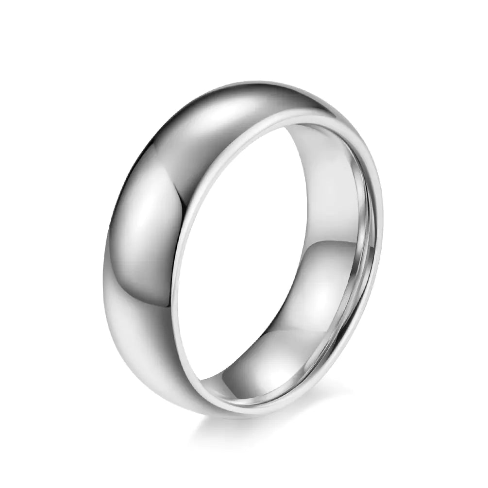 Arc Glossy Tungsten Ring with Anti-Scratch Finish
