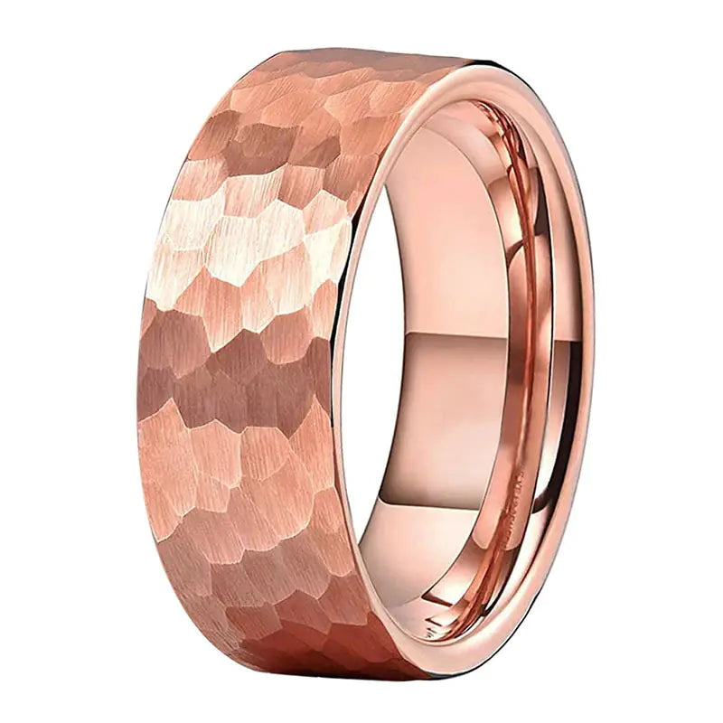 Matte Rose Gold Tungsten Steel Ring for Men