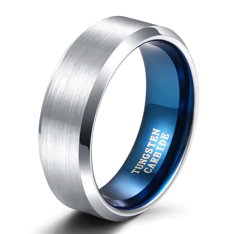 Casual Silver Tungsten Ring for Men and Women