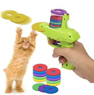 Interactive Cat Toy Launcher With Foam Disc