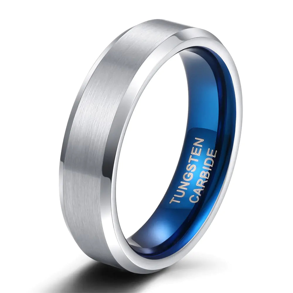 Casual Silver Tungsten Ring for Men and Women