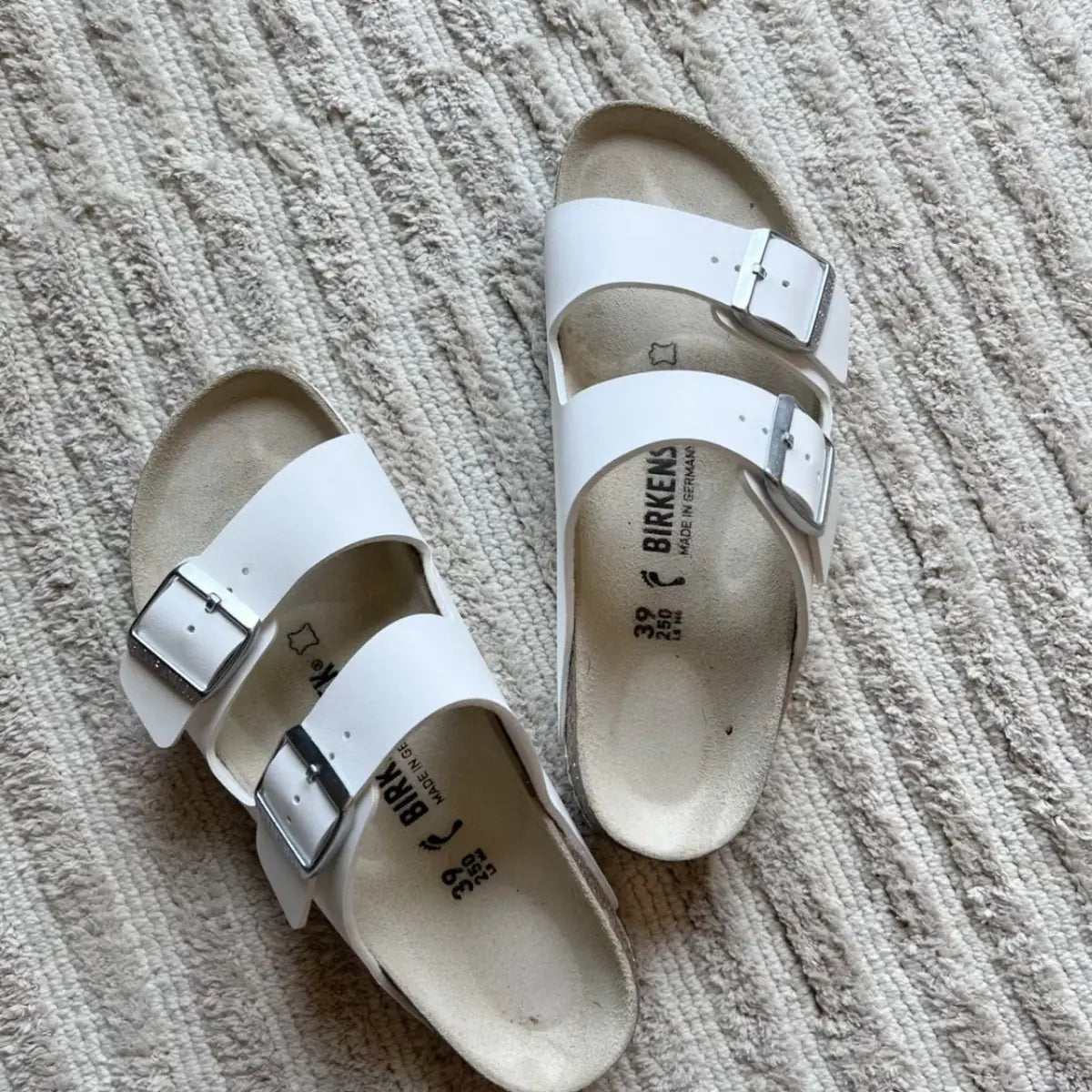 Casual Genuine Leather Cork Sole Slide-On Sandals