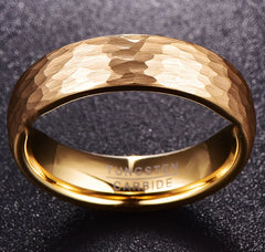 Gold Plated Tungsten Steel Ring, 6MM Wide