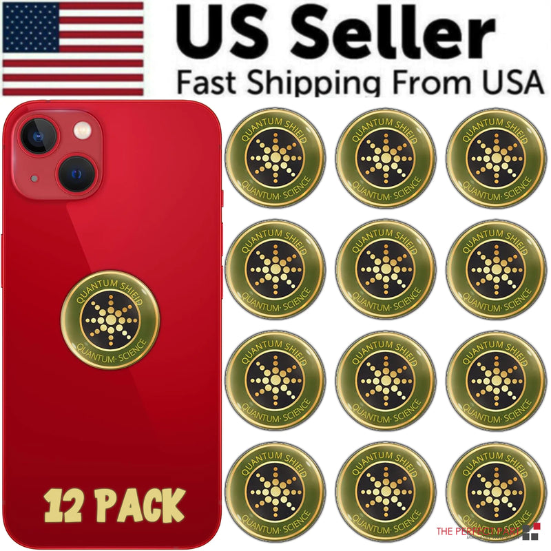 Quantum EMF Shield - Anti Radiation Shield 5G EMF Protection - Phones Laptops - 12 Stickers