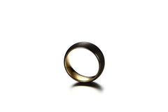 8MM Brushed Tungsten Ring for Men - Black and Gold