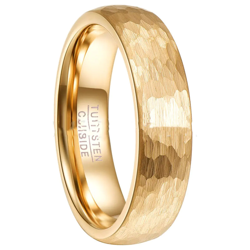 Gold Plated Tungsten Steel Ring, 6MM Wide