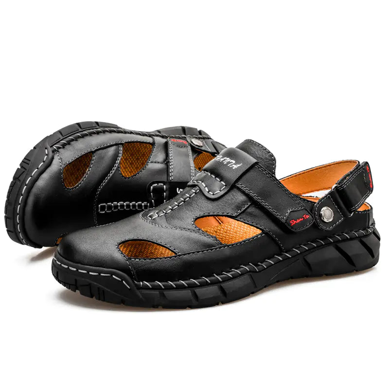 Men's Summer Breathable Leather Outdoor Sandals