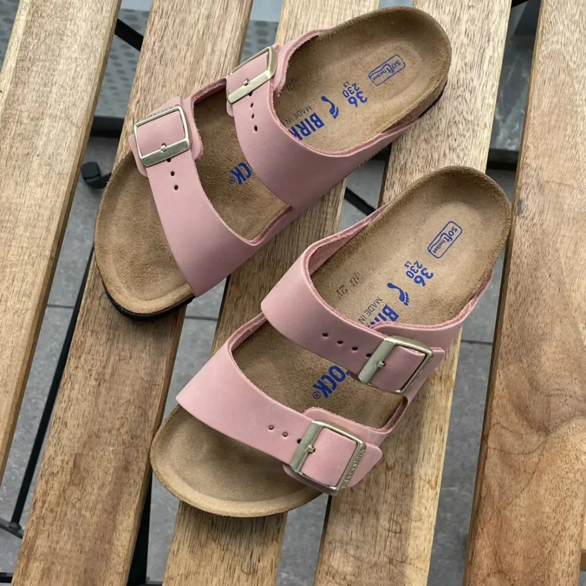 Casual Genuine Leather Cork Sole Slide-On Sandals