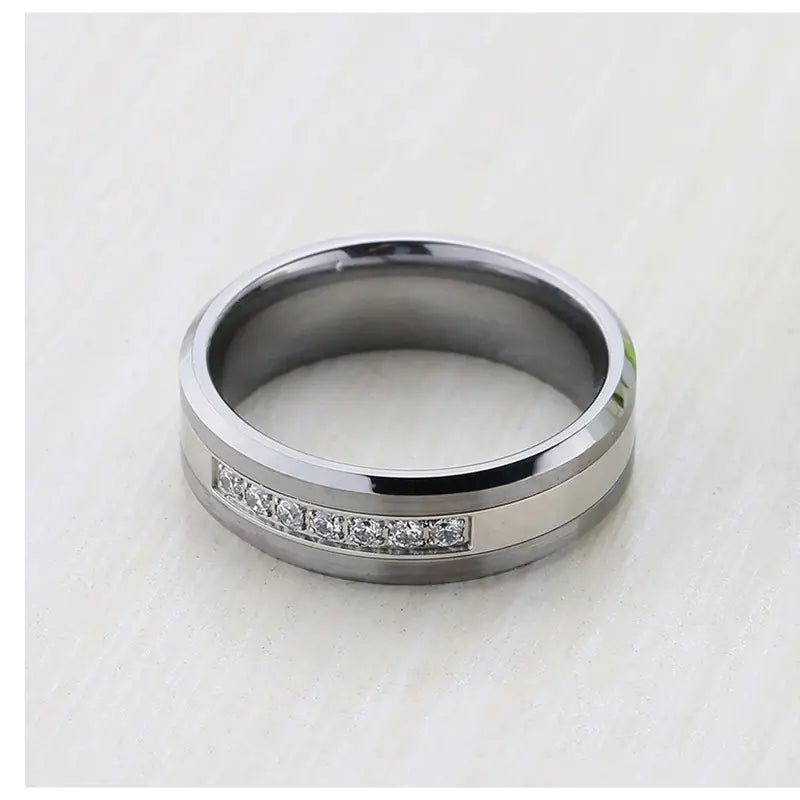 Stainless Steel and Tungsten Ring - European Style