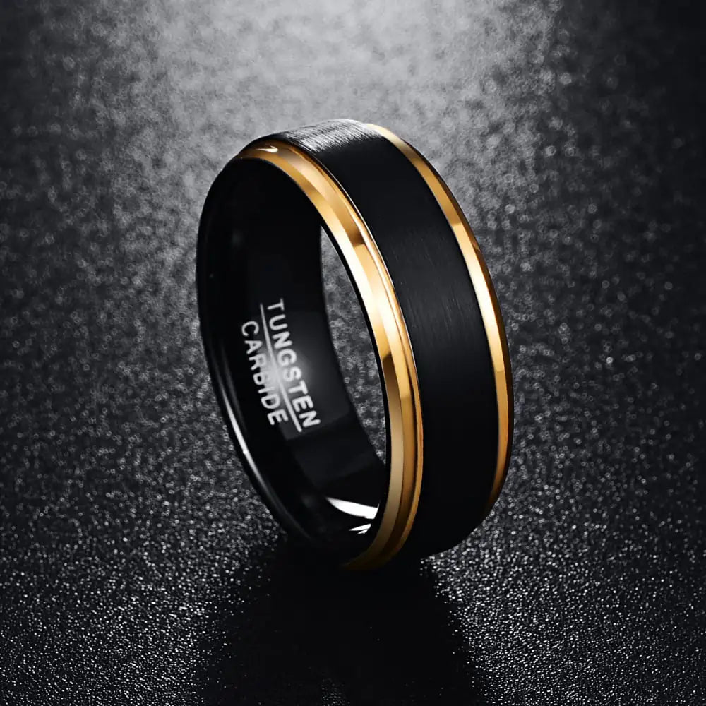 Men's Fashion Tungsten Steel Personality Side Ring
