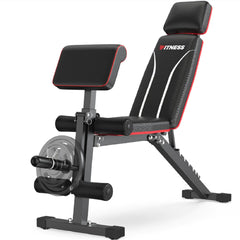 Deeliva Adjustable Weight Bench Press for Home Gym Workout Bench with Leg Extension Preacher Pad & Extended Headrest Foldable Flat Incline Decline Sit-up Bench for Full Body Strength Training