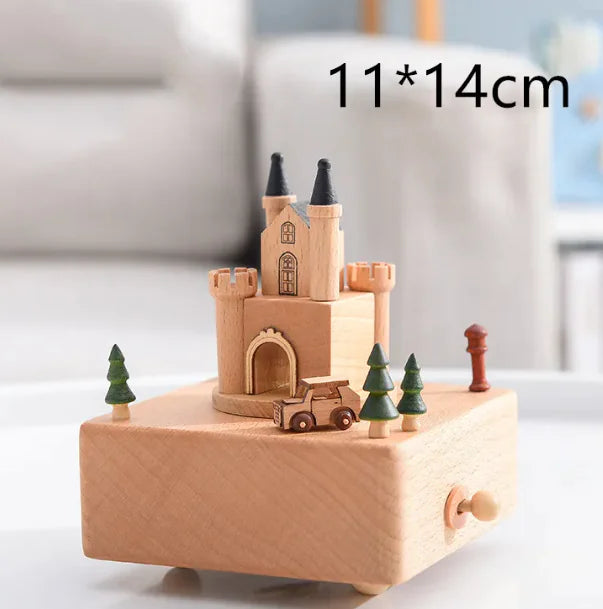 Rotating Wooden Music Box
