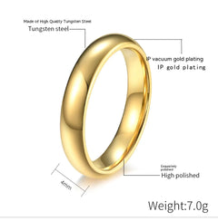 18K Gold Plated Tungsten Ring - Simple Unisex Design