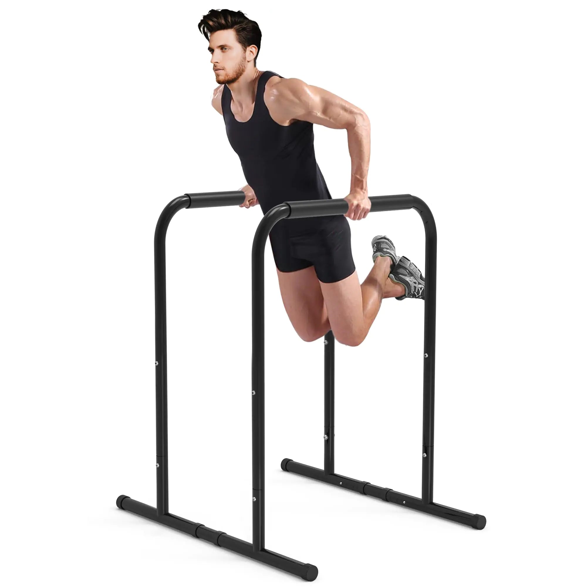 leikefitness Pull Up Dip Station Strength Training Dip Stands Station Tricep Dips Push-Ups For Home Gym (AB1100)