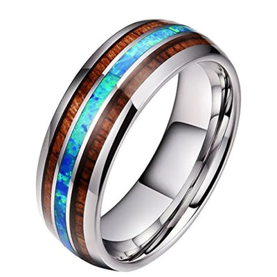Ceramic Tungsten Ring with Dragon Pattern