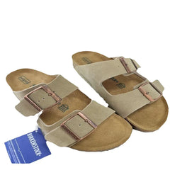 2024 Leather Double Buckle Cork Sole Sandals Unisex