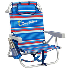 Tommy Bahama 5 Position Beach Chair (Blue Stripes)
