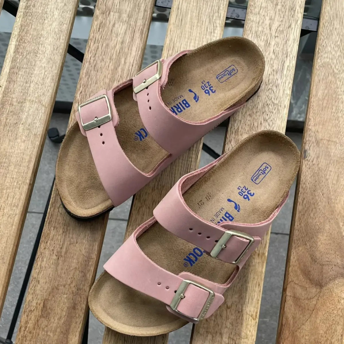 2024 Leather Double Buckle Cork Sole Sandals Unisex