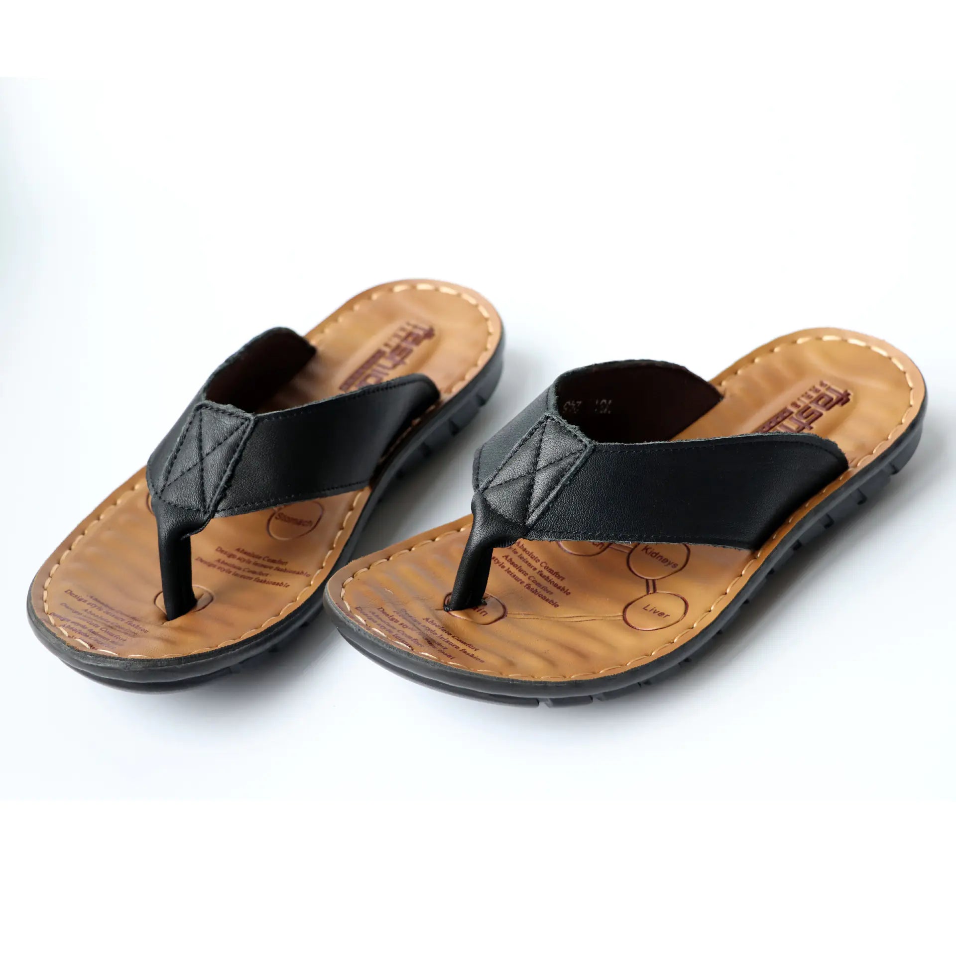 Men's Summer New Cowhide Flip Flops Sandals