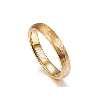 Gold Plated Tungsten Steel Ring, 6MM Wide