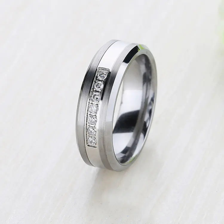 Stainless Steel and Tungsten Ring - European Style
