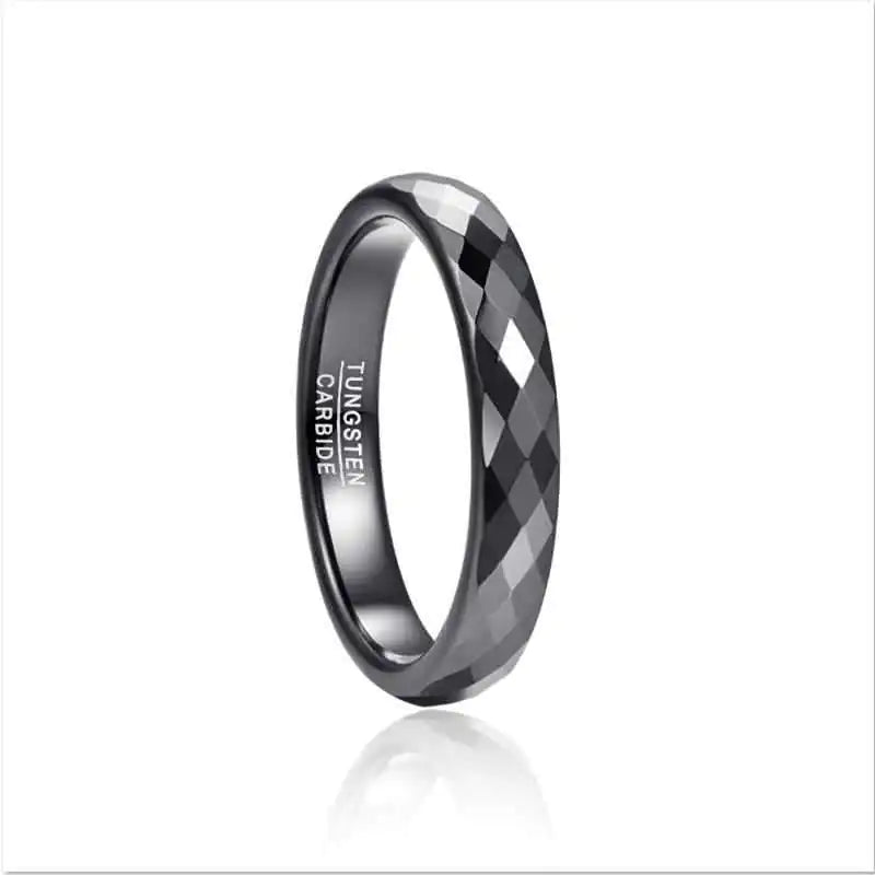 Wide Electroplated Black Tungsten Steel Ring