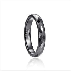 Wide Electroplated Black Tungsten Steel Ring