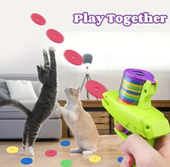 Interactive Cat Toy Launcher With Foam Disc