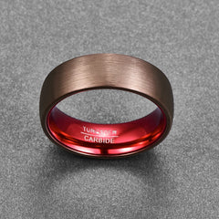 Electroplated Tungsten Ring Copper & Red