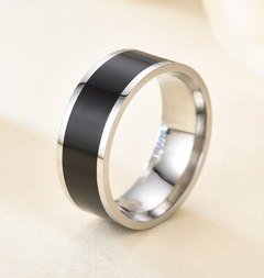 Black Tungsten Center w/ Silver Polished Rim