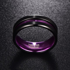 Purple Tungsten Carbide Ring for Men