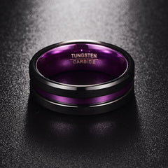 Purple Tungsten Carbide Ring for Men