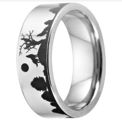 Wolf Design Women's Ring & Men's Wedding Band 8mm Tungsten