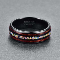 Black Tungsten Ring for Men - Shell Design