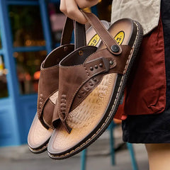 Men's Genuine Leather Sandals - Summer 2023 Casual Footwear