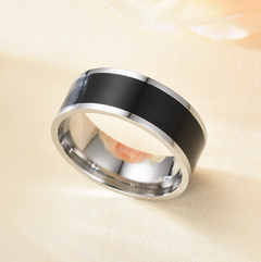 Black Tungsten Center w/ Silver Polished Rim