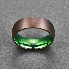 Tungsten Ring with Green Plating, Fashion Accessory