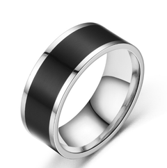 Black Tungsten Center w/ Silver Polished Rim