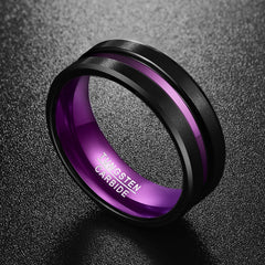 Purple Tungsten Carbide Ring for Men
