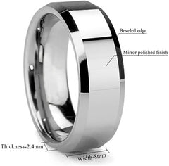 Tungsten Steel Polished w/ Beveled Edge