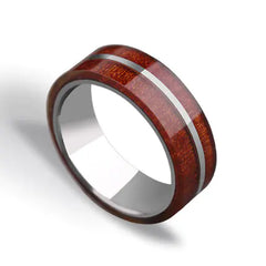 Men's Tungsten Ring with Wood Inlay - Custom Design