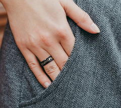 8mm Black Tungsten Ring w/ 24K Gold Flakes