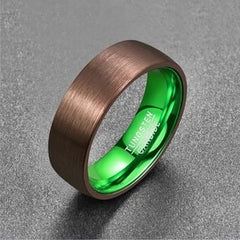Tungsten Ring with Green Plating, Fashion Accessory