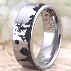 Wolf Design Women's Ring & Men's Wedding Band 8mm Tungsten