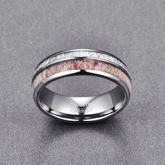Tungsten Carbide Men's Ring with Antler Design