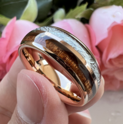 Men's Tungsten Two-Tone Wedding Ring, High-End Design