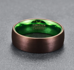Tungsten Ring with Green Plating, Fashion Accessory