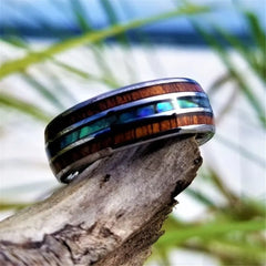 Ceramic Tungsten Ring with Dragon Pattern