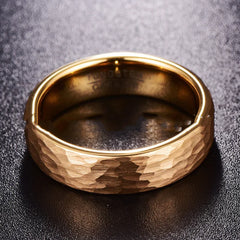 Gold Plated Tungsten Steel Ring, 6MM Wide